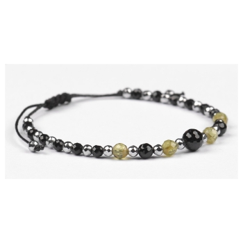 Bransoletka czarny TURMALIN CHRYZOLIT OLIWIN PERIDOT PERYDOT HEMATYT